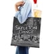 thumbnail image 4 of Spooky Skeleton Family Dancing Bolso de tela con estampado de lienzo para mujer, bolsa de compras reutilizable y estética, con cremallera interior, regalo para mujer, 35 × 40 cm., 4 of 6