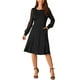 thumbnail image 1 of INSPIRE CHIC Vestidos de Manga Larga para Mujeres Cuello Redondo Elegante Vestido de Cóctel Fiesta Trabajo Largo hasta la Rodilla L Negro, 1 of 3
