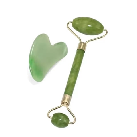 Tomasstore - Rodillo Piedra Jade Masaje Facial Linfático Piedra Gua Sha