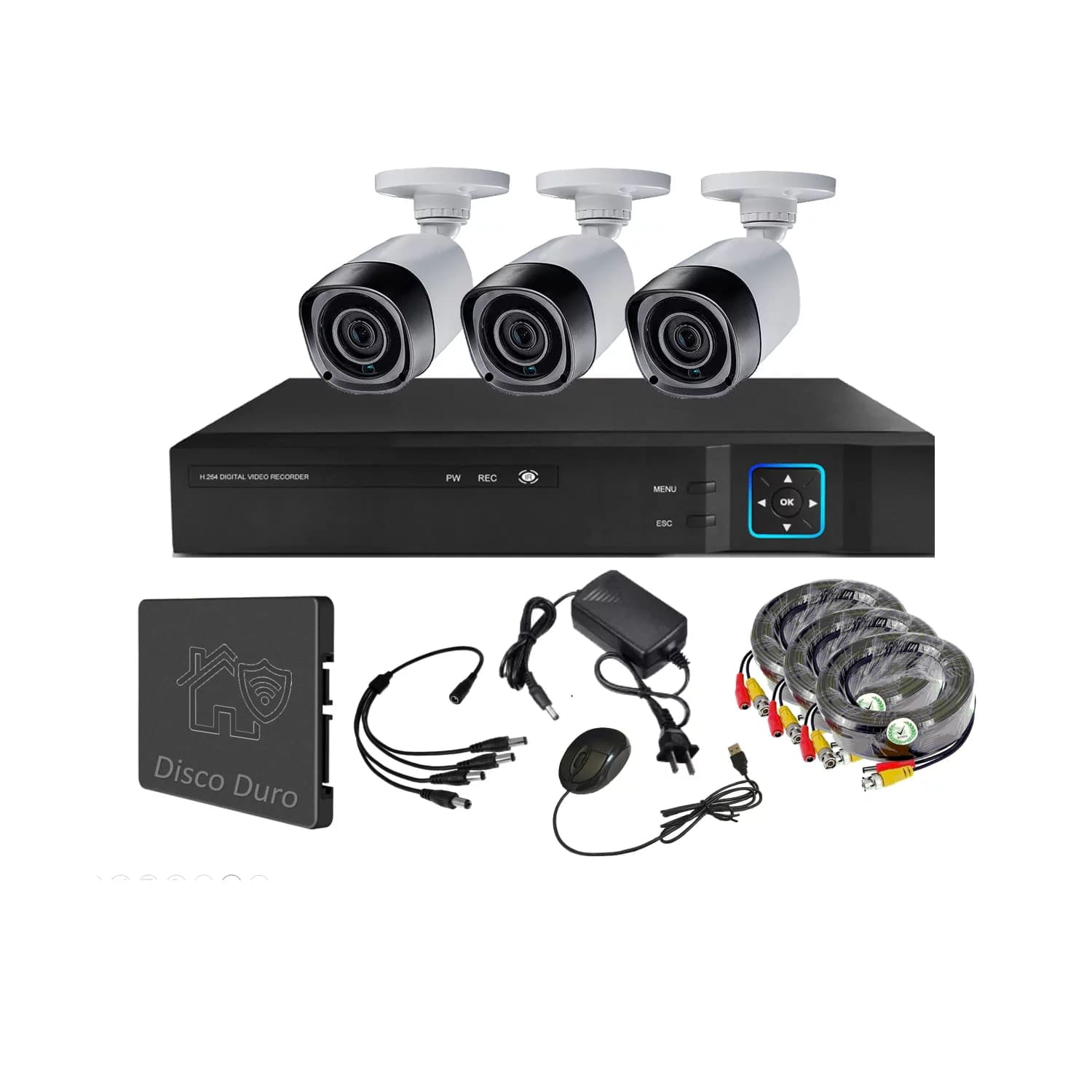 Vipa - Kit 3 Cámaras Seguridad Exterior Con Disco Duro E32ldd