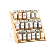 Spice Rack Orii Bamboo, 18 Tarros Con Especias Incluidas Y Recambio