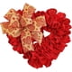 thumbnail image 1 of Corona de San Valentín, corona de corazón, 13 pulgadas/34 cm, corona de San Valentín de arpillera roja para puerta de entrada, decoraciones de corona de San Valentín de arpillera roja con lazos para f, 1 of 7