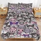 thumbnail image 3 of Kuromi 3 Pieces Anime Merch Comforter Set 1 Quilt Cover 2 Pillowcases 3D Printed Cute Comfortable Bed Set Cover Merchandise Gifts for Boys Girls Adults, 3 of 5