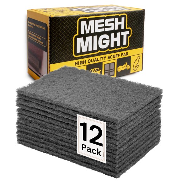 Scuff P800 de MeshMight, 12 unidades, no tejidas, 6 x 9 cm, color gris