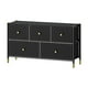 thumbnail image 1 of Cajonera Comoda 5 Cajones Estructura Metalica Eco Cuero Negro, 1 of 4
