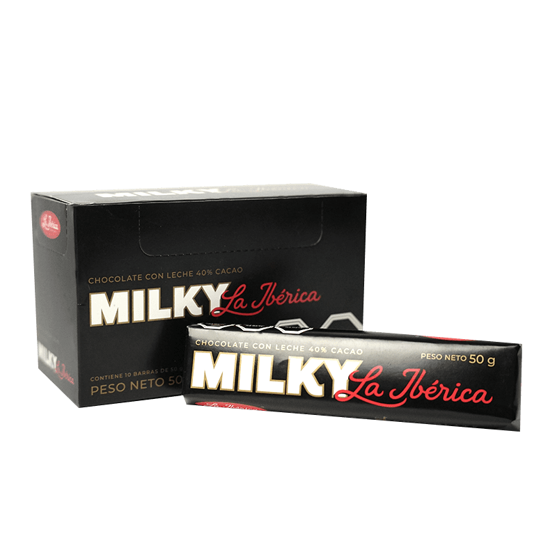 Chocolates La Ibérica - Pack X 10 Chocolate En Barra Milky 50g Con 40% Cacao La Ibérica