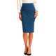 thumbnail image 1 of INSPIRE CHIC Falda Lápiz de Cintura Alta con Fruncido para Mujer, Detalle de Lazo, Abertura Trasera, Falda Midi Ajustada, Azul Pavo Real S, 1 of 6
