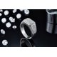 thumbnail image 4 of Anillos de Moissanita para Hombre Anillos de Plata Esterlina 925 con Diamantes Pavé Color D/ E VVS1 Anillos Meñique de Moissanita para Hombre (Talla:5-10), 4 of 7