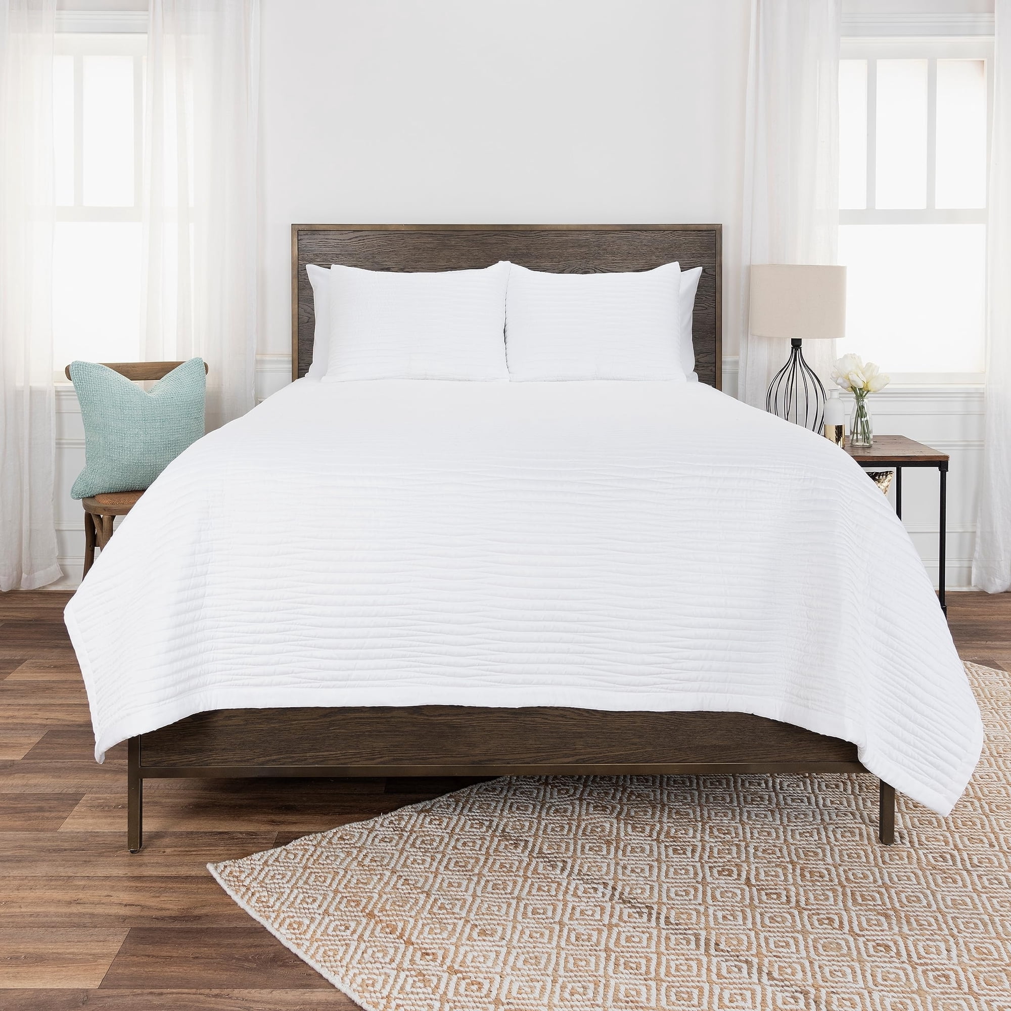 Rizzy Home_dsfabricsces - Juego De Ropa De Cama Rizzy Home Dsfabricsces, Tamaño King, 3 Piezas, Blanco