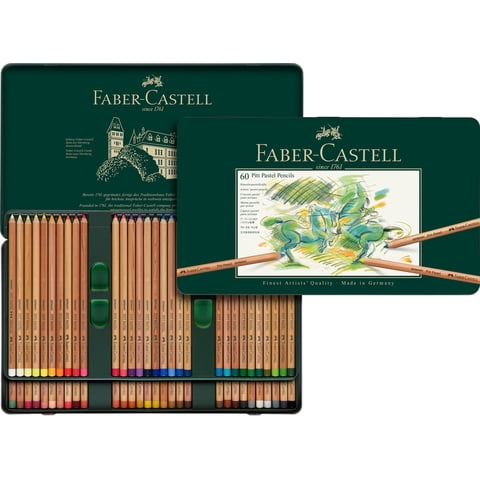 Faber-Castell - Lápices De Colores Pastel Faber-Castel Pitt Pastell, 60 Unidades (Paquete De 1), Surtidos