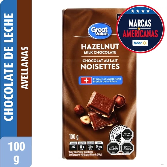 Chocolate de Leche Con Avellanas, 100 g
