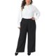 thumbnail image 2 of Agnes Orinda Pantalones de Mujer Talla Grande para Escuela o Universidad, Cintura Alta Elástica, Pantalones de Negocios Largos y Rectos con Bolsillos 2X Negro, 2 of 6