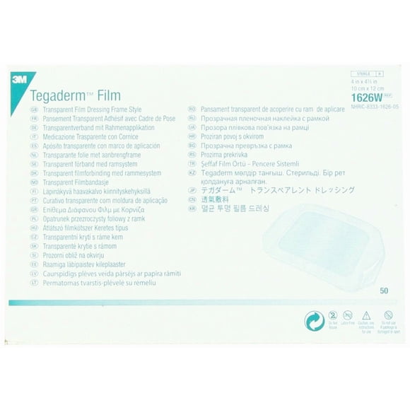 Aderno transparente 3M Tegaderm, 10 x 12 cm, con etiqueta, 50/caja #1626W