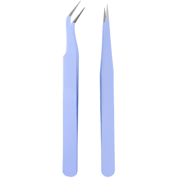Juego de pinzas de precisión, de punta inclinada y puntiaguda, para cejas, de acero inoxidable, para vellos encarnados y astillas de vello facial.