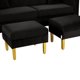 thumbnail image 4 of Sofa New Retro 3 Cuerpos Más 2 Pouf Felpa 01 Negro, 4 of 5