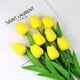 thumbnail image 5 of Ramos De 9 Tulipanes Flores Artificiales Decoración Hogar amarillo Talla Única, 5 of 6