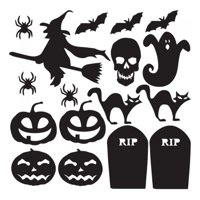 Rienda Libre Graphics - Decomural Tombstone Skull Witch Halloween Set Ws-33220