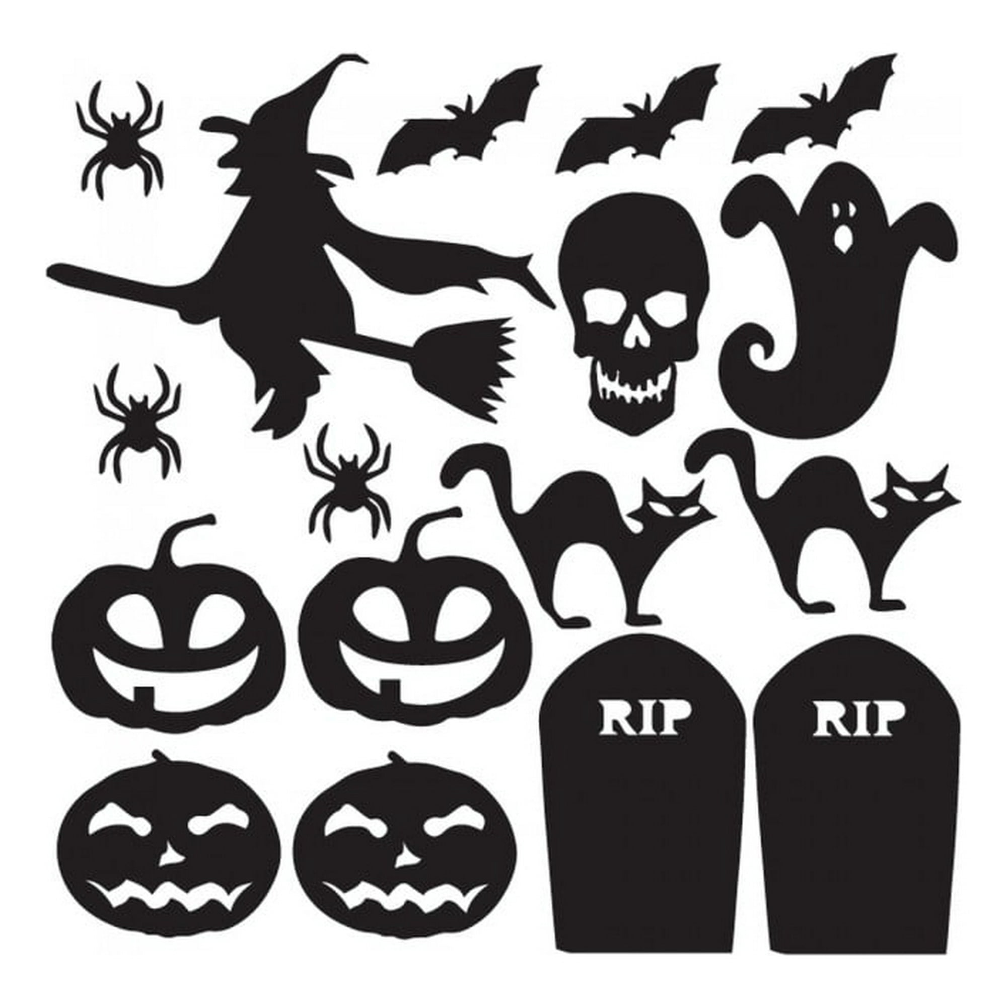 Rienda Libre Graphics - Decomural Tombstone Skull Witch Halloween Set Ws-33220