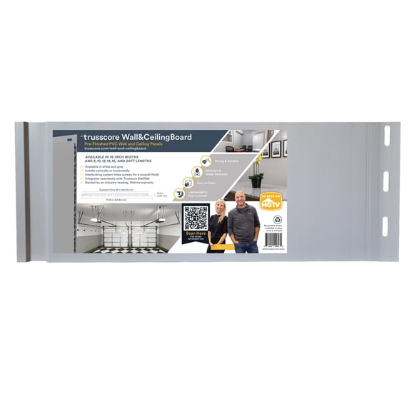 Panel de pared Trusscore Wall&CeilingBoard gris de 16" de ancho