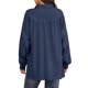 thumbnail image 3 of Blusa de Maternidad INSPIRE CHIC para el Trabajo con Cuello de Punta y Botones, Talla Extra Grande, Azul Oscuro, 3 of 6