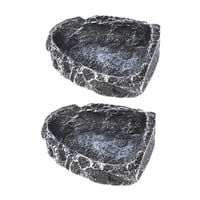 Ioensy - 2 Cuencos De Agua Y Comida Para Reptiles, Comederos Rectangulares Para Tortugas, Escorpiones Y Dragones Barbudos.