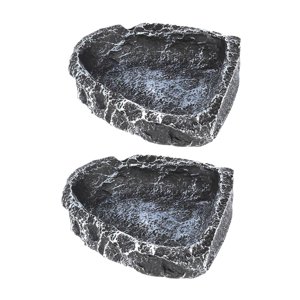 Ioensy - 2 Cuencos De Agua Y Comida Para Reptiles, Comederos Rectangulares Para Tortugas, Escorpiones Y Dragones Barbudos.