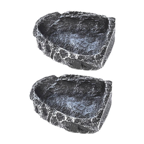 Ioensy - 2 Cuencos De Agua Y Comida Para Reptiles, Comederos Rectangulares Para Tortugas, Escorpiones Y Dragones Barbudos.