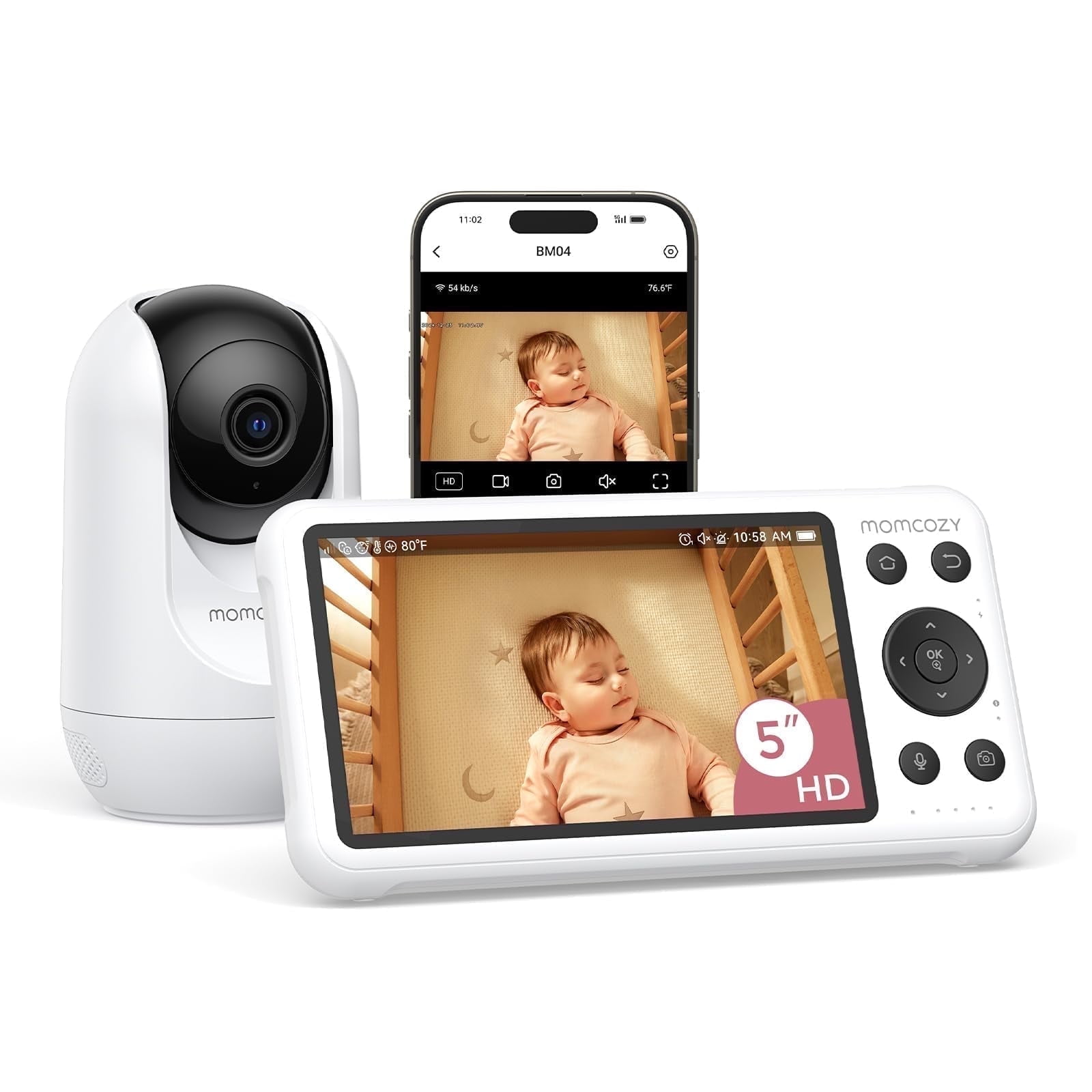Baby Monitor Momcozy Bm04 5" Wifi Hd