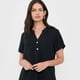 thumbnail image 3 of Blusa Mujer Manga Corta Botones Negro Corona, 3 of 5