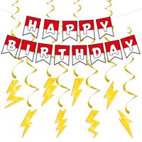 Poflwo - Cartel De Cumpleaños Con Dibujos Animados Para Decoración De Fiesta, 8 Unidades