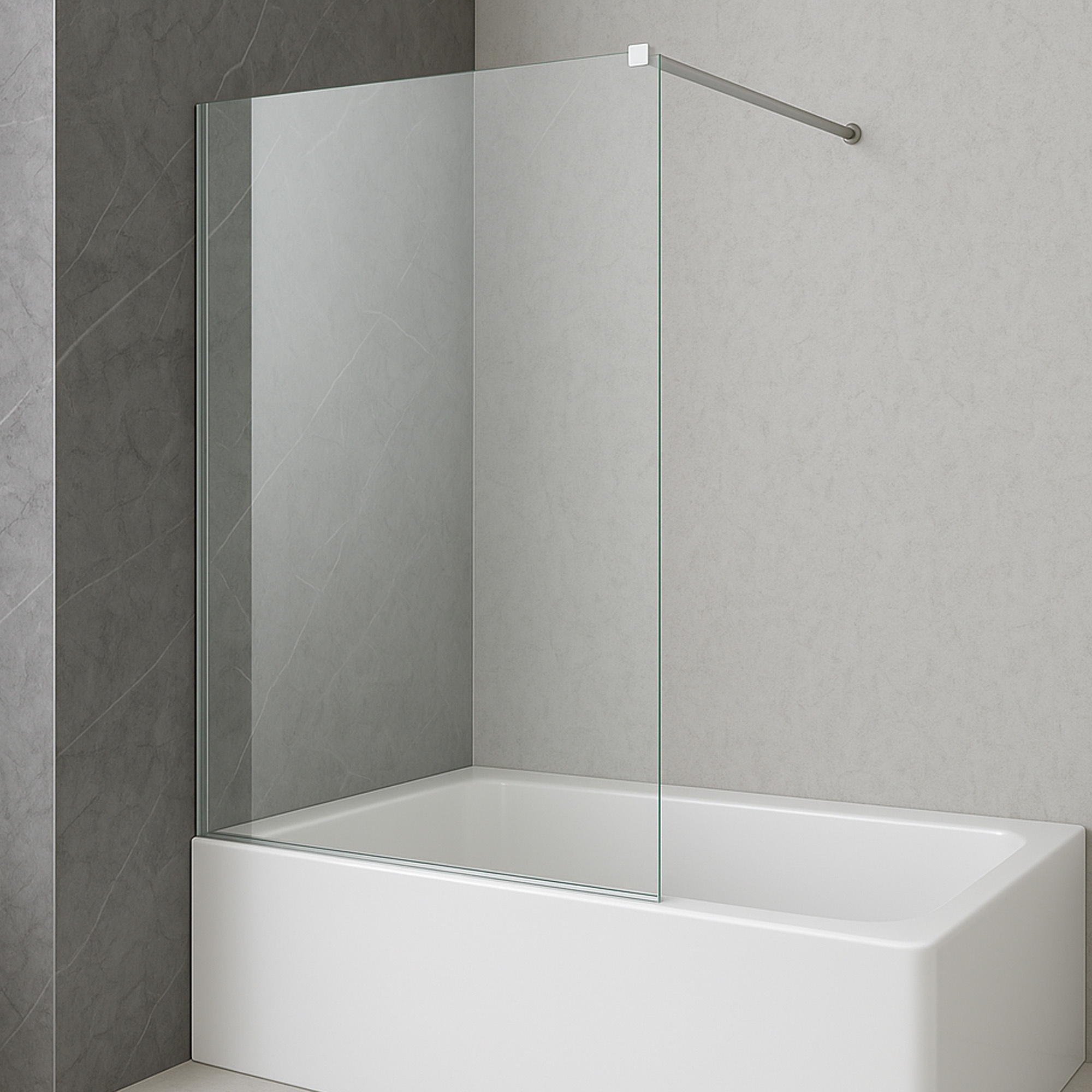 Joytek - Mampara Fija Para Tina Recta 90X140 Transparente