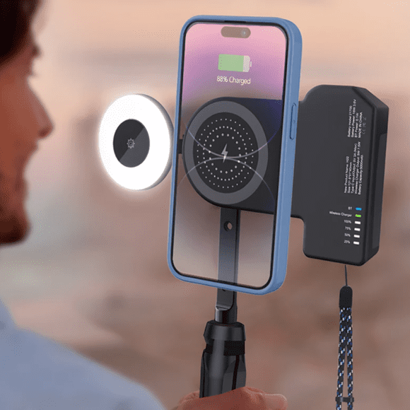 Hand Grip Para Celular Con Luz Led Y Batería