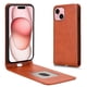 thumbnail image 1 of Funda tipo folio para iPhone 15 con soporte magnético y protección para la cámara Marrón, 1 of 6