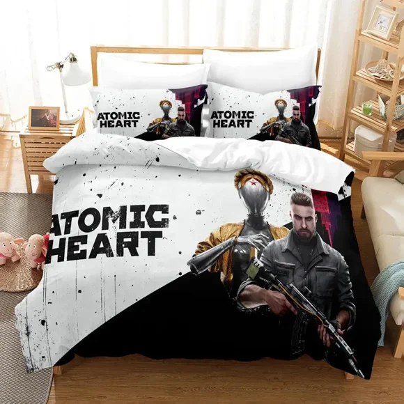 Game Atomic Heart Bedding Set Duvet Cover Bed Set Quilt Cover Pillowcase Comforter Boys Adult Bedding Bed Sheets
