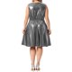 thumbnail image 3 of Agnes Orinda Trajes de Halloween para Mujeres Tallas Grandes Vestidos Metálicos Brillantes Cuello Redondo Sin Mangas Fiesta Boda Vestido Midi Línea A con Bolsillo 1X Plata, 3 of 6