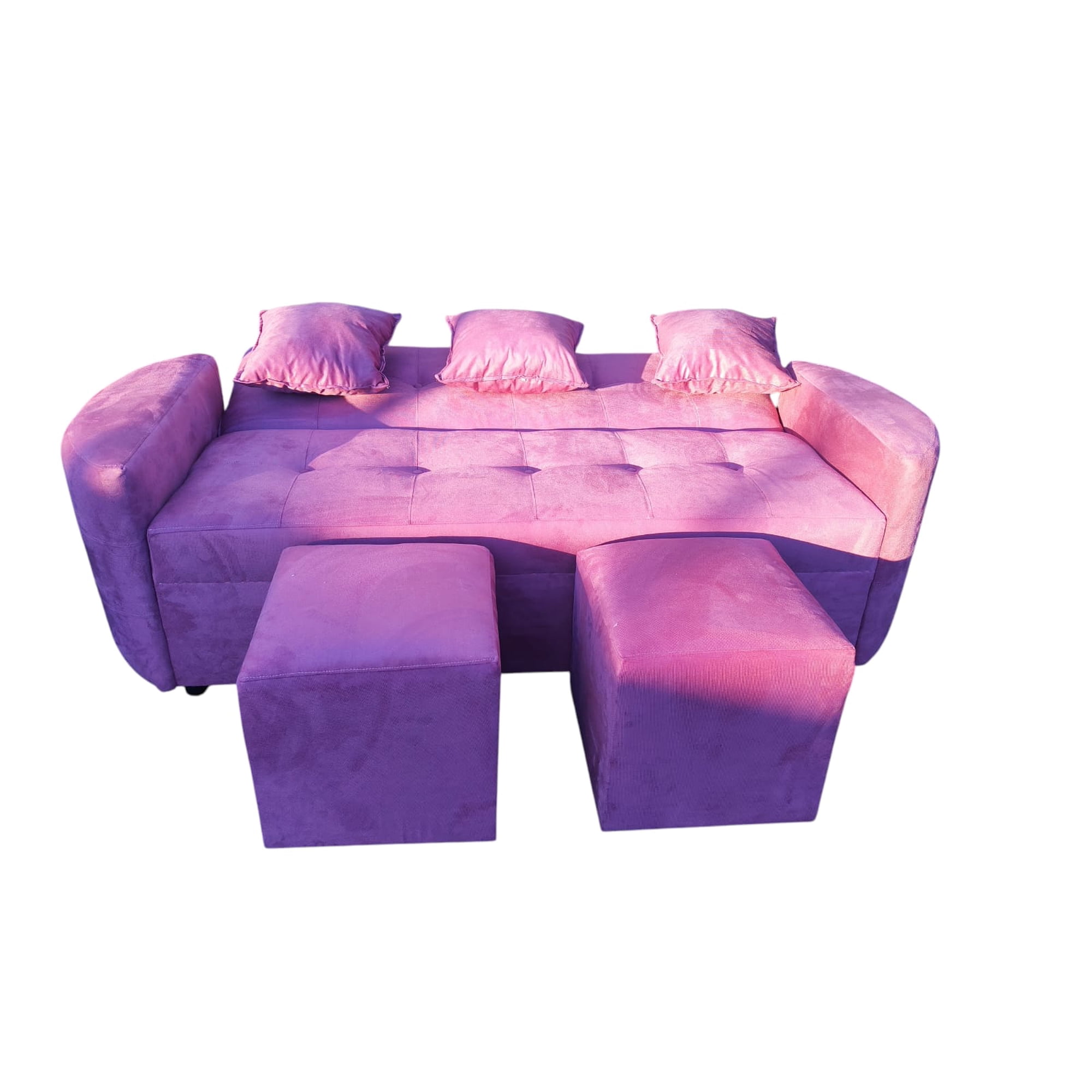 Rous Muebles - Living Reclinable Onix, Rosa