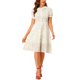 thumbnail image 2 of INSPIRE CHIC Vestido Vintage para Mujer de Regreso a Clases con Estampado Floral, Cuello Peter Pan, Largo a la Rodilla, Casual, Talla S, Blanco, 2 of 7