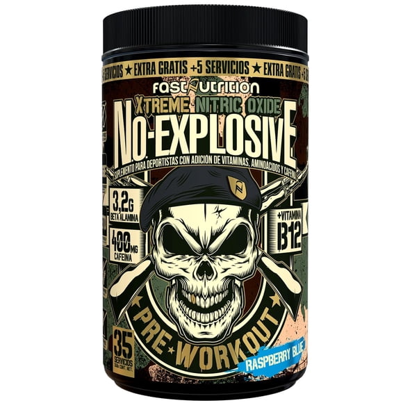Pre Workout N.O. Explosive Blue RaspBerry 35 Serv - Fast Nutrition