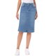 thumbnail image 1 of INSPIRE CHIC Falda de Mezclilla para Mujeres Regreso a Clases Cintura Alta Abertura Bolsillos Traseros Falda Lápiz a la Rodilla L Azul Cielo, 1 of 6