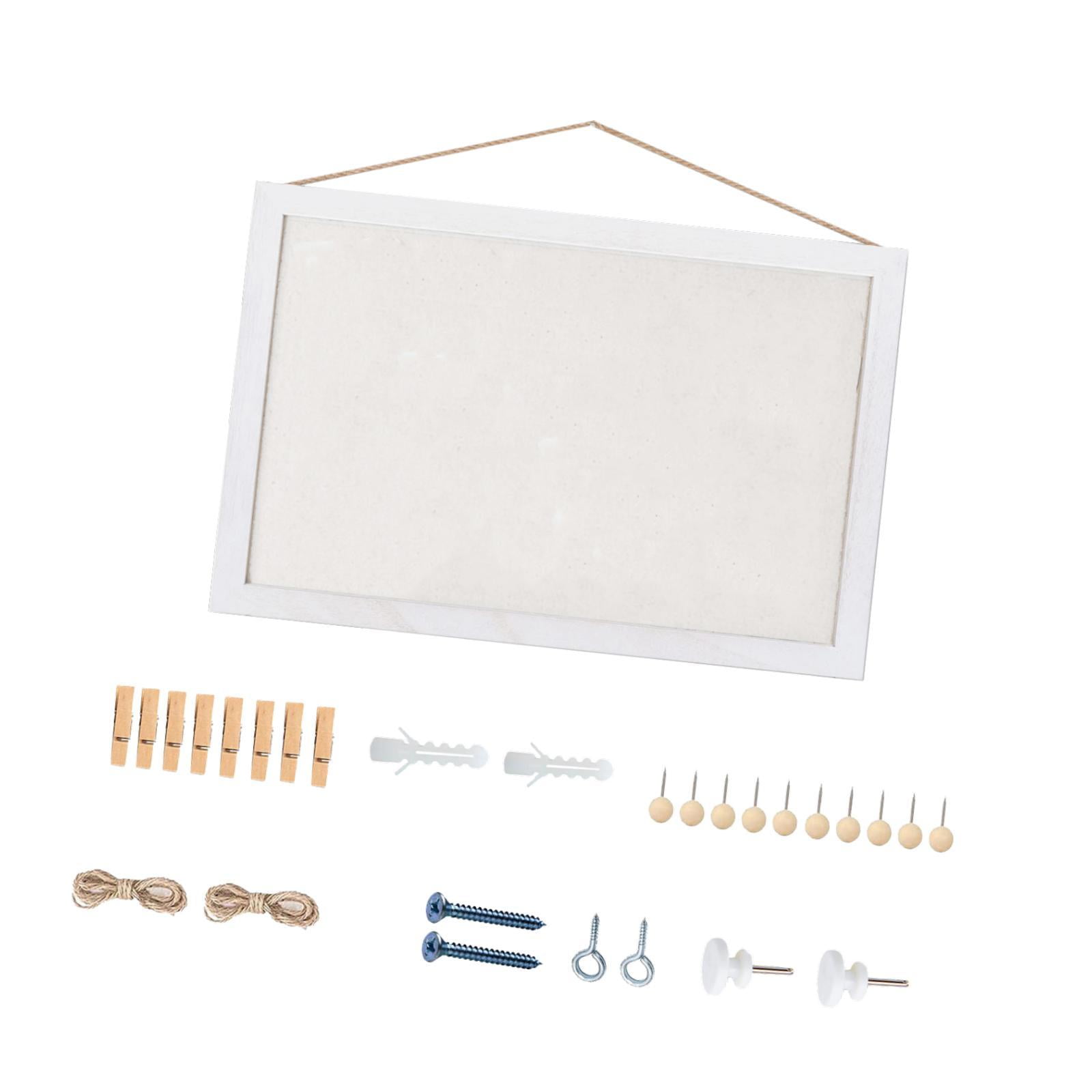 Magideal - Tablero De Corcho Con 10 Chinchetas, Estilo Retro, Adorno Para Tablón De Anuncios, Tablero De Mensajes Para Cocina, Hogar, Oficina, Decoración De , Blanco