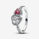 thumbnail image 1 of Anillo Pandora Halo Corazones Piedras Rojas y Claras Plata Esterlina 6, 1 of 4