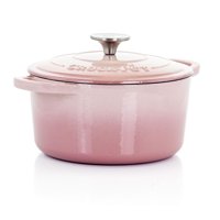 Horno Holandés Crock-Pot De Hierro Fundido Esmaltado Artesanal, 3 Litros, Rosa Rubor