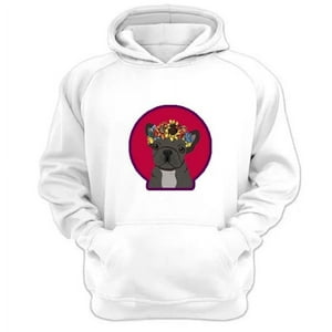Genérico - Polerón Canguro Pug Corona Blanco Talla L Unisex
