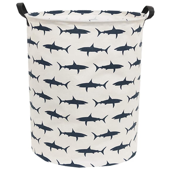 Cesto de ropa para niños Sanjiaofen Shark, 50 x 40 cm, lienzo