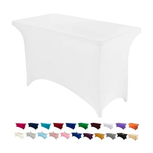Mantel Peomeise De Elastano Elástico Rectangular De 4 Pies, Blanco