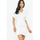 thumbnail image 2 of Saronite Vestido Mini Básico Ajustado de Manga Corta con Cuello en V, Blanco (para Mujer), 2 of 2