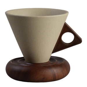Bothyi - Taza De Café De Cerámica Con Platillo, Taza De Capuchino Para El Té De La Tarde, Oficina, Cacao S