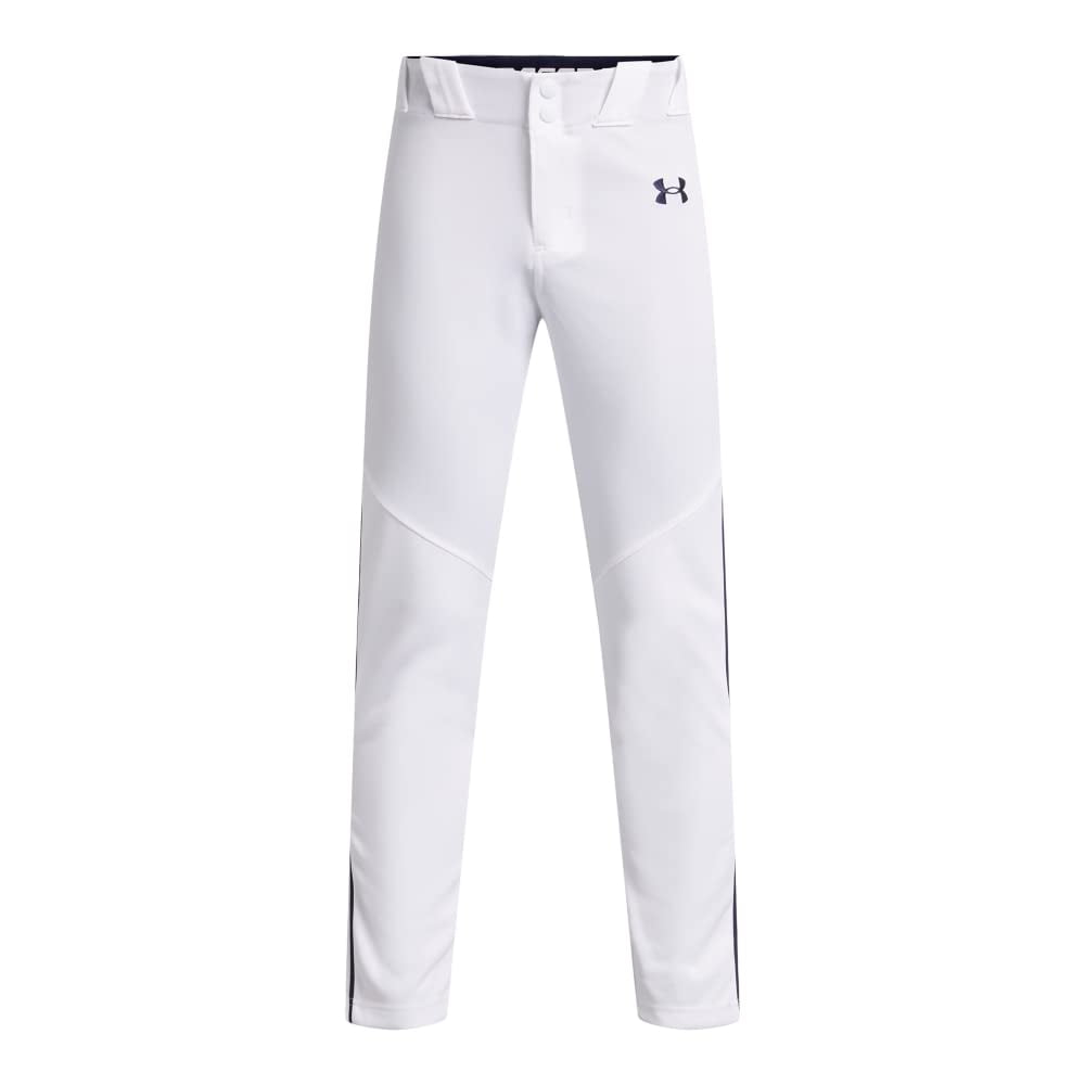 Pantalones De Béisbol Under Armour Utility Para Niños, Color Blanco/azul Marino, Talla M