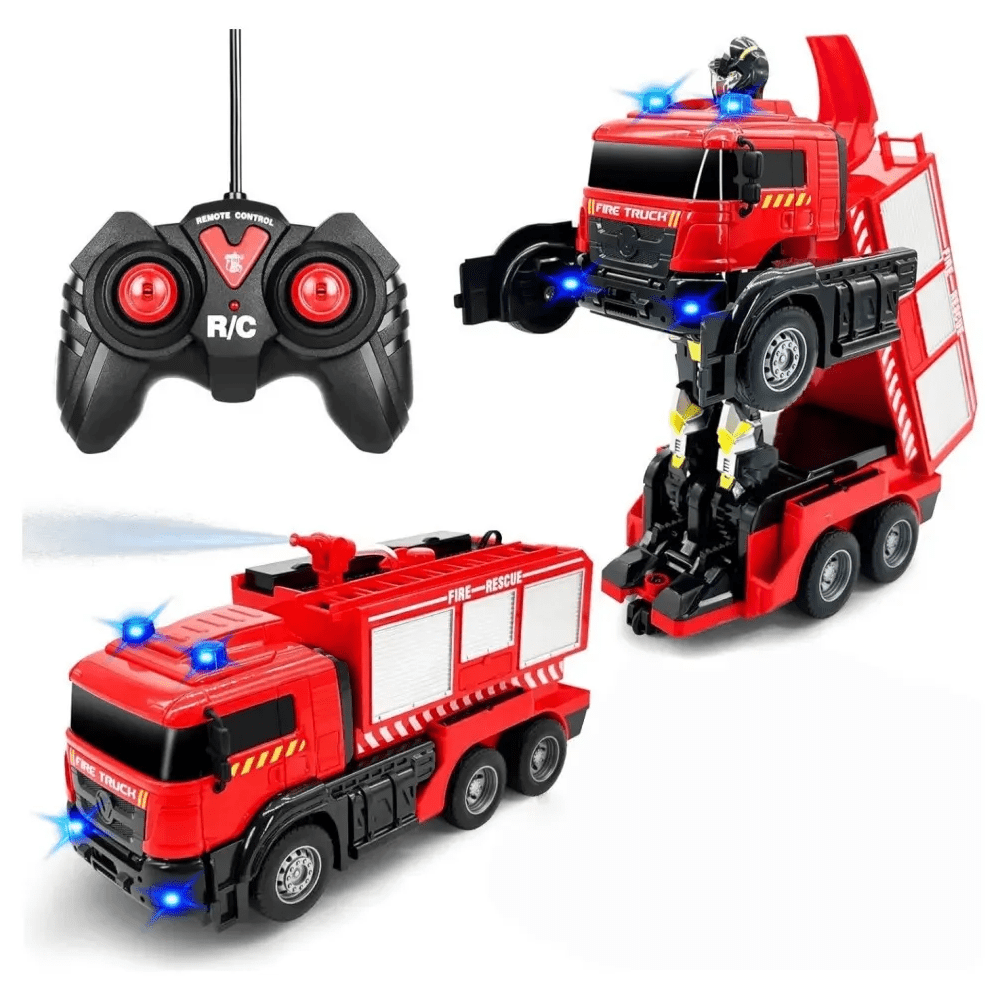 Auto A Control Remoto Belug Transformer Bombero Lanza Agua 828-5 C Rojo
