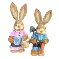 Bothyi - 1 Par De Muñecos De Figuritas De Conejo De Pascua De Pie, Adornos De 35Cm, Aspecto Encantador